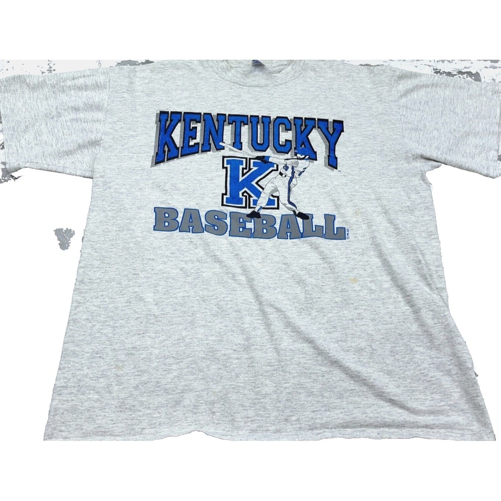 Vintage Kentucky Wildcats Shirt Men XL Gray Tee Single Stitch USA 90s BAseball*